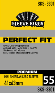SLEEVE KINGS: Deck Protector: Perfect Fit Mini American 41x63mm (55 Sleeves)
